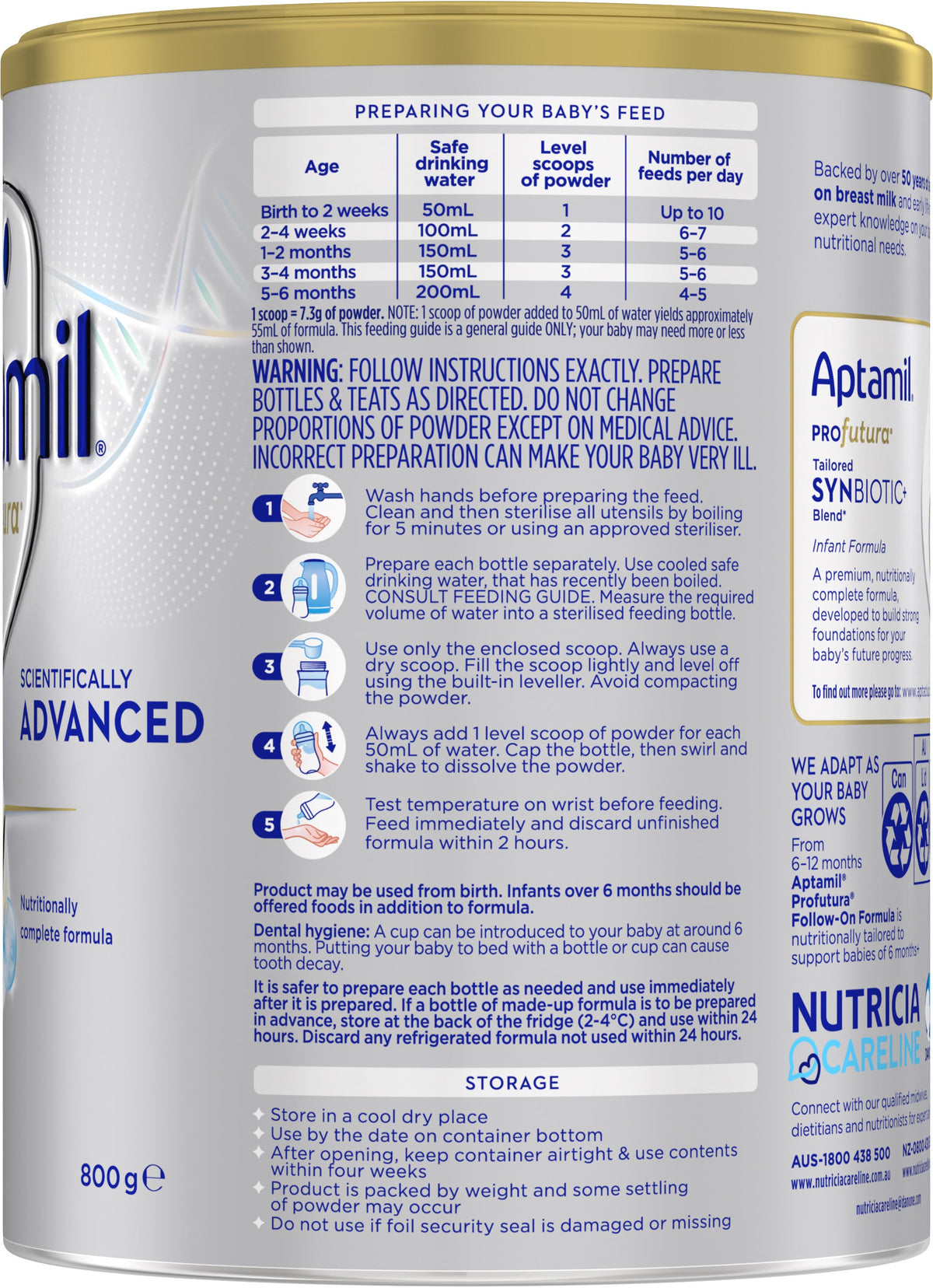 Aptamil Profutura 1 Premium Infant Formula From 0 To 6 Months 800g