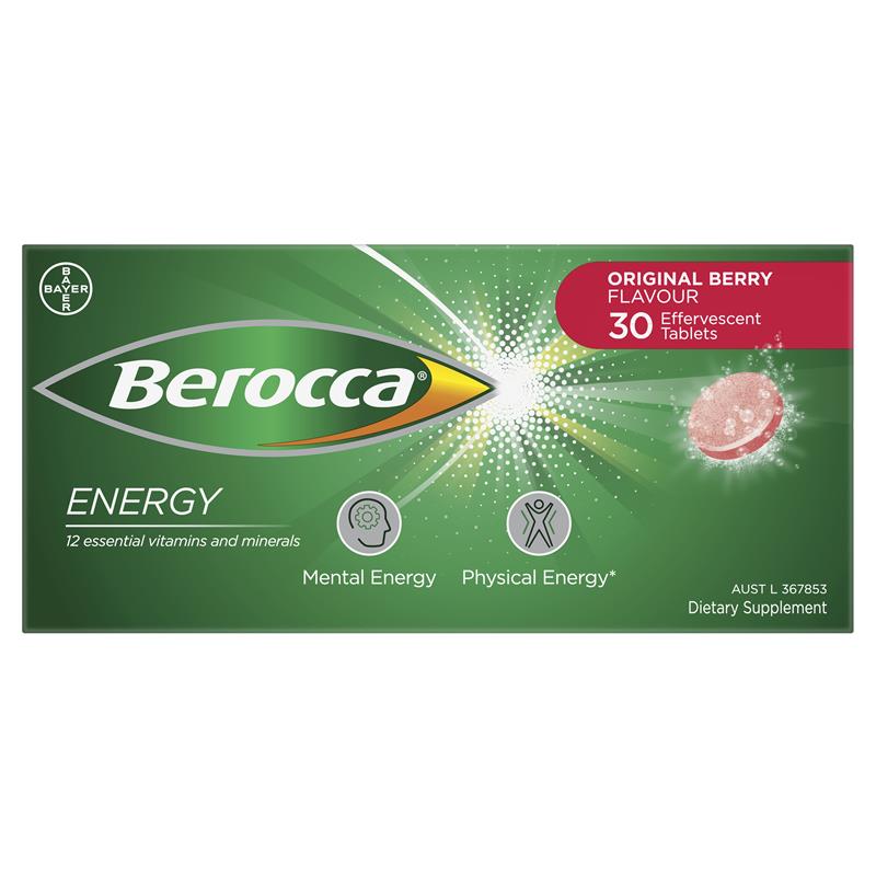 Berocca Energy Original Berry 30 Effervescent Tablets