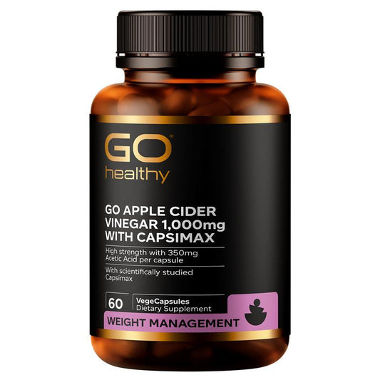 GO Apple Cider Vinegar 1,000mg With Capsimax 60 VegeCapsules