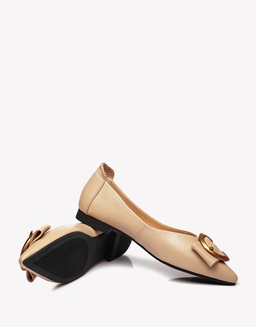 EVERAU Pari Pointed Toe Leather Flats