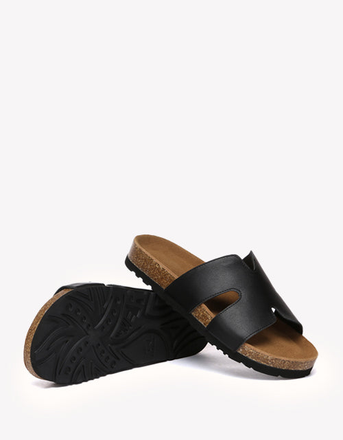 Heidy Leather Slides - Chestnut