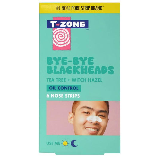 T-Zone Bye Bye Blackheads Tea Tree + Witch Hazel Nose Pore Strips (6 Pack)
