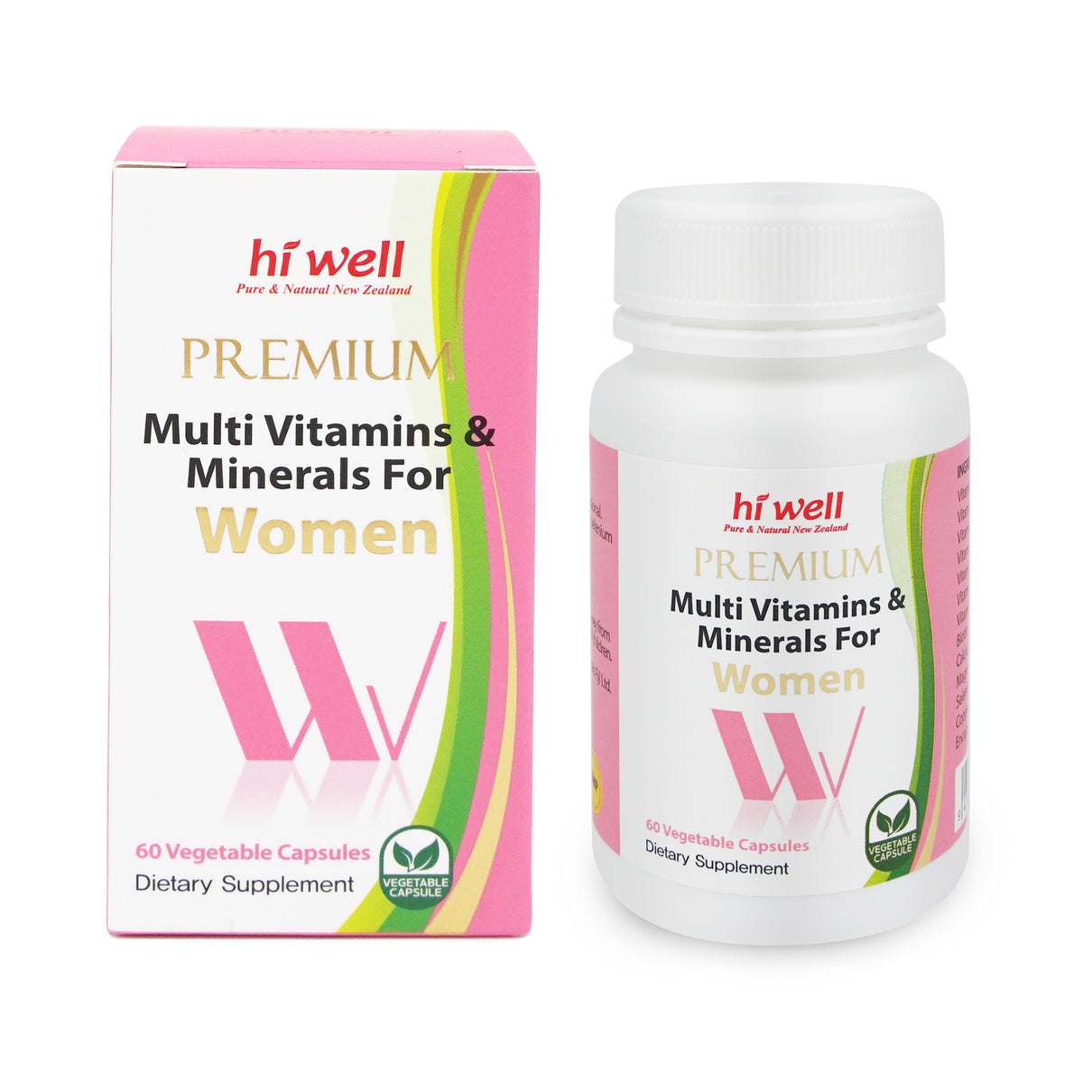 Hi Well プレミアム マルチ ビタミン&ミネラル 女性用 60 ベジ カプセル