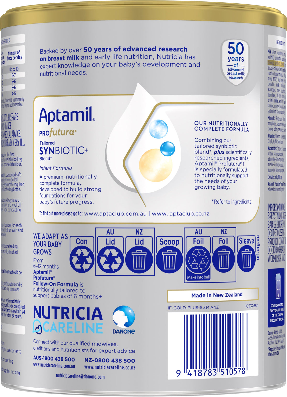 Aptamil Profutura 1 Premium Infant Formula From 0 To 6 Months 800g