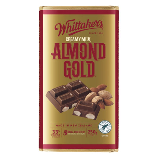 Almond Gold 33% Cocoa Milk Chocolate Block (250g)