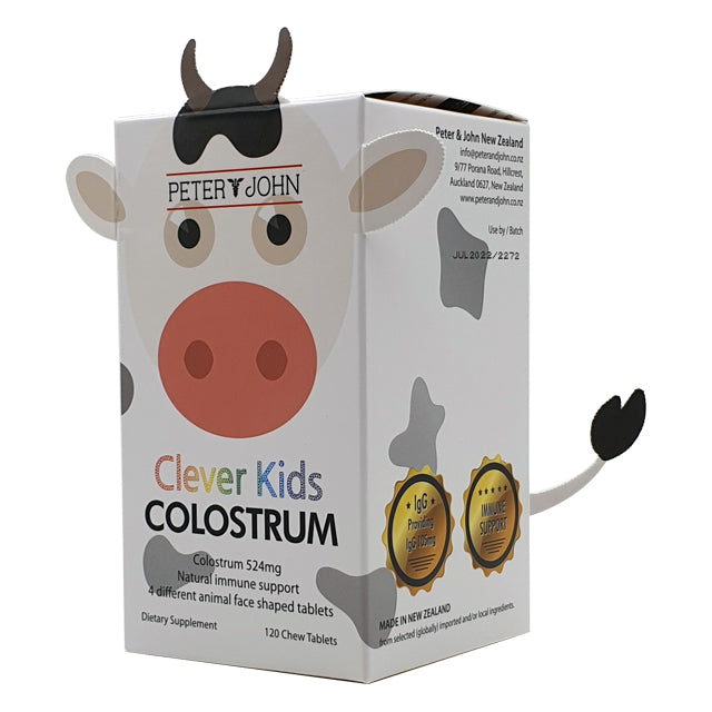 Clever Kids Colostrum Chewables (120 Tablets) - Daily Wellness for Growing Children