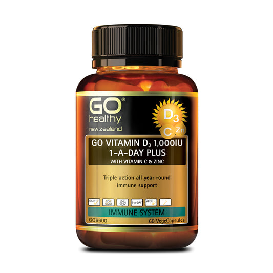 GO Healthy VITAMIN D3 1000IU +VC&zinc 60 Capsules