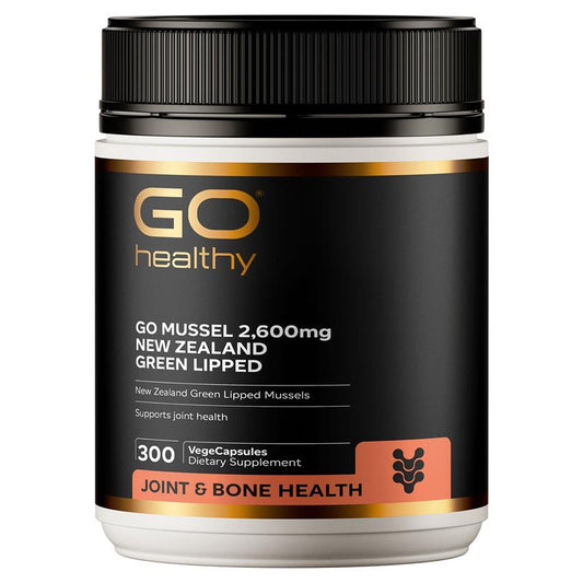 GO Mussel 2600mg New Zealand Green Lipped 300 VegeCapsules