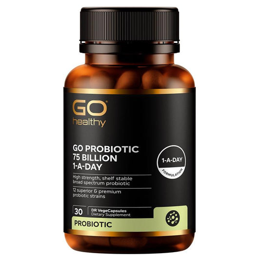 GO Healthy Probiotic 75 Billion 1-A-Day 30 VegeCapsules