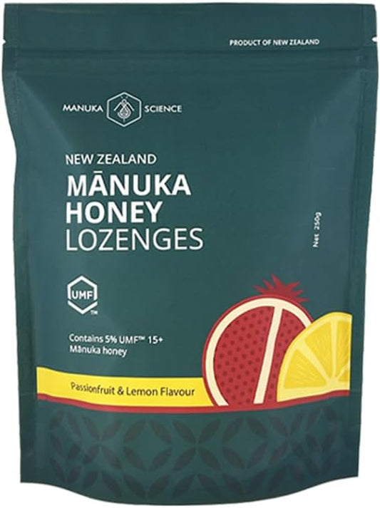 Manuka Science Manuka Honey Lozenges Passionfruit & Lemon 500g