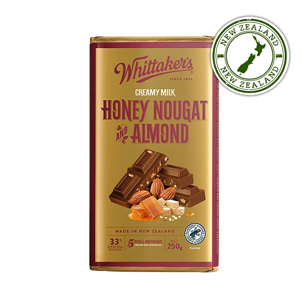 Honey Nougat & Almond Chocolate Block (250g)