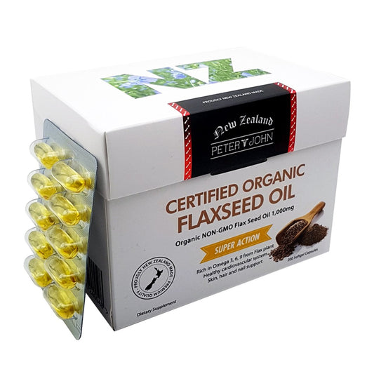 Organic Flaxseed Oil Softgels (200 Capsules) - Daily Wellness Support