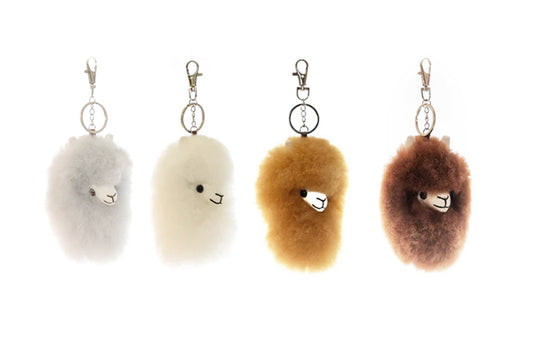 Alpaca Huacaya Key Ring Head Snap Hook