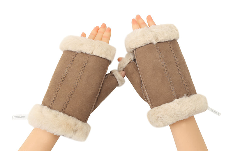 Fingerless Sheepskin Mittens