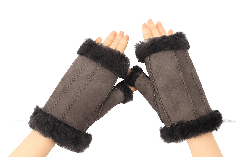 Fingerless Sheepskin Mittens