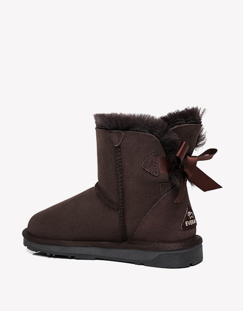 Mini Back Bow Boots - Chestnut