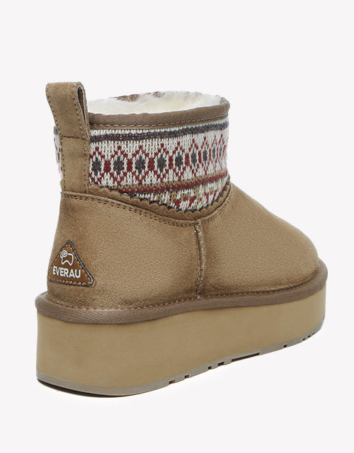 Grantlee Woven Platform Boots - Chestnut