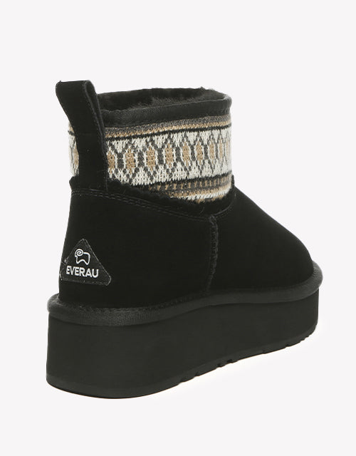 Grantlee Woven Platform Boots - Chestnut