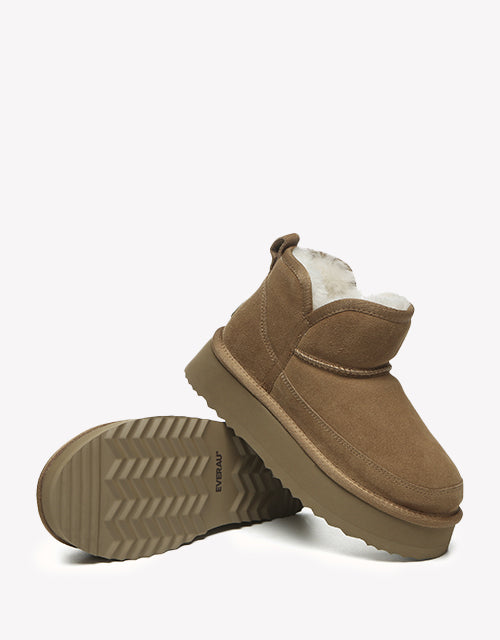 Vesper Platform Ankle Boots - Chestnut