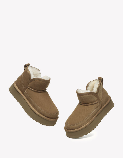 Vesper Platform Ankle Boots - Chestnut