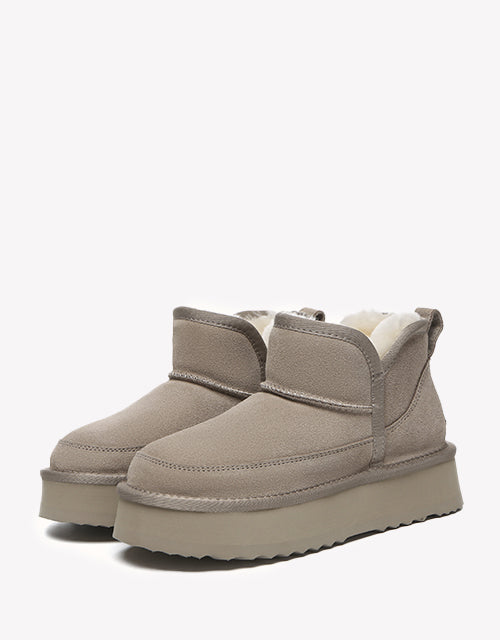 Vesper Platform Ankle Boots - Chestnut