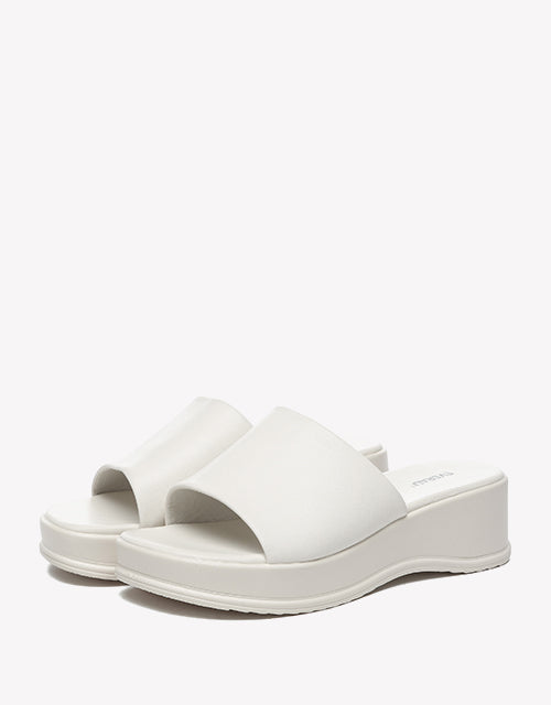 Fiona Platform Heel Slides - Black