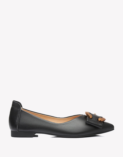 EVERAU Pari Pointed Toe Leather Flats
