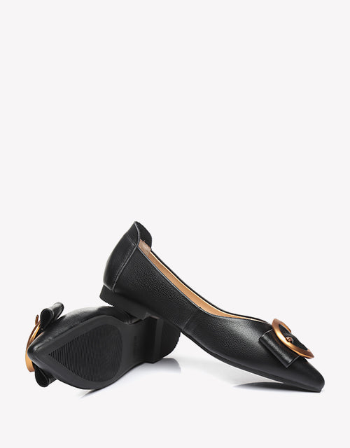 EVERAU Pari Pointed Toe Leather Flats