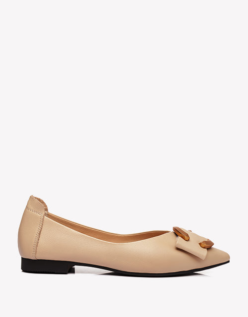 EVERAU Pari Pointed Toe Leather Flats