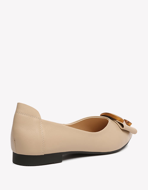 EVERAU Pari Pointed Toe Leather Flats