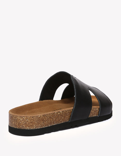 Heidy Leather Slides - Chestnut