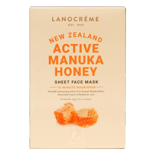 Lanolin Manuka Honey Sheet Face Mask 5 Pack