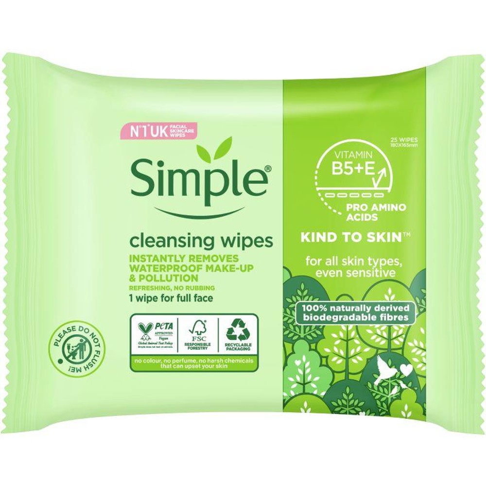 Biodegradable Cleansing Wipes 25 Pack